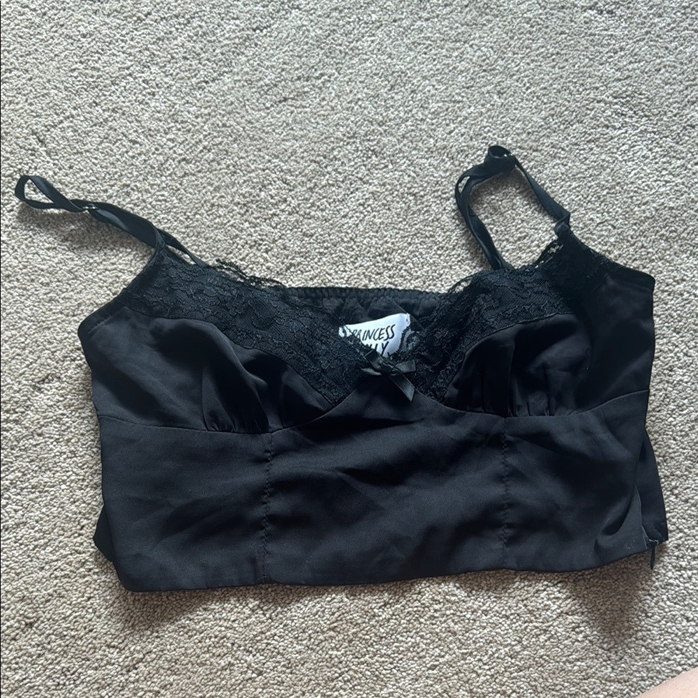 Princess Polly Black Lace Top